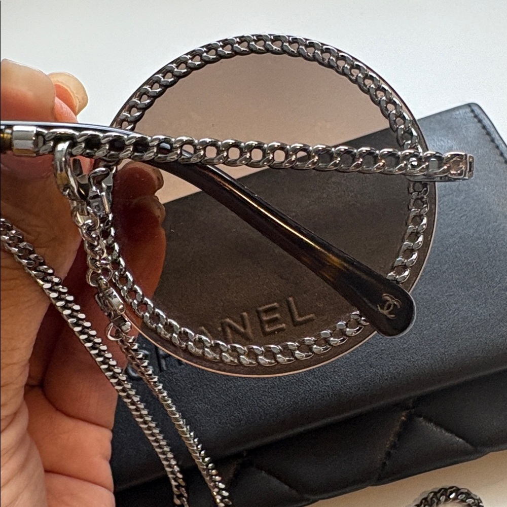 CHANEL Sunglasses with Silver Chain - Picture 10 of 14